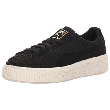 Imagem de PUMA Tênis Feminino Basket Platform Ow Wn, Puma, preto-puma preto-sussurro branco, 9.5
