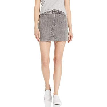 Imagem de RVCA Saia jeans feminina Siena cintura alta, Listra cinza, 25