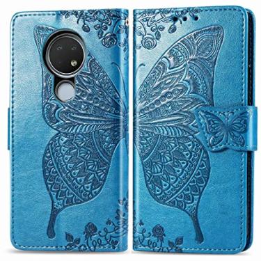 Imagem de For Nokia 6.2/7.2 Butterfly Love Flower Embossed Horizontal Flip Leather Case with Bracket Lanyard Card Slot Wallet