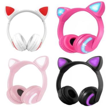 Headphone Headset Gatinho Orelha De Gato Com Led Fone De Ouvido Lt30  (Lilas)