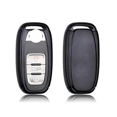 Imagem de CSHU TPU Car Key Case Cover Keychain Ring Key Bag, apto para Audi A1 A3 A4 A5 A6 A7 A8 Quattro Q3 Q5 Q7 2009 2010 2011 2012 2013 2014 2015, preto