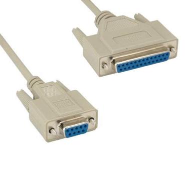 Imagem de KENTEK Cabo de impressora de modem fêmea para DB25 fêmea de 1,82 m para DB25 Null Modem Serial Cabo de 28 AWG F/F moldado D-SUB RS-232 Crossover 9 para 25 pinos para comunicação de transmissão de dados DTE PC Mac Linux