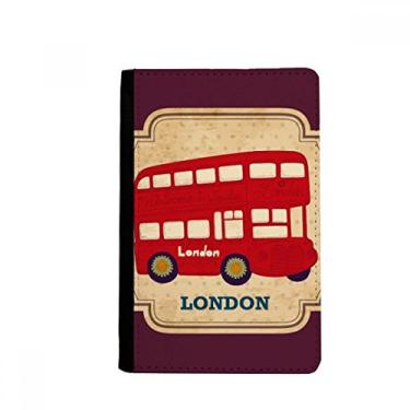 Imagem de Reino Unido Londres dois andares Carimbo de ônibus Porta-passaporte Notecase Burse Carteira Capa Cartão Bolsa, Multicolor
