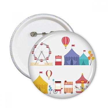 Imagem de Parque de diversões instalações coloridas padrão redondo pinos crachá botão emblema decoração acessório 5 peças