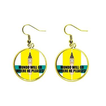 Imagem de Mundo vai onde ele gosta! Brinco de gota dourada pingente de orelha mulher, metal