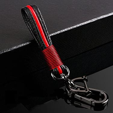 Imagem de YJADHU Scrub ABS Car Key Protect Case Cover, apto para Mercedes Benz BGA AMG W203 W210 W211 W124 W202 W204 W205 W212 W176 E Class W213 S classe, chaveiro vermelho