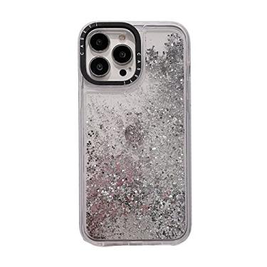 Imagem de Para iPhone 14 13 12 11 Pro Max Mini X XS XR 7 8 14 Plus estojos estojo de areia movediça líquido brilhante, prata, para iPhone XR