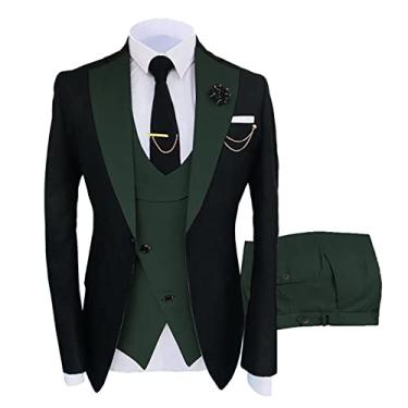 Imagem de Blazer masculino de 3 peças Terno Noivo Padrinhos de Casamento Banquete Slim Fit Jaquetas de Negócios Casacos Calças Conjuntos de Ternos, 02,5XL