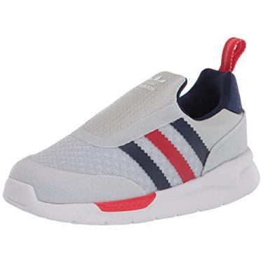 Imagem de adidas Originals Tênis infantil unissex Zx 360, Halo azul/céu noturno/vermelho, 2 Little Kid