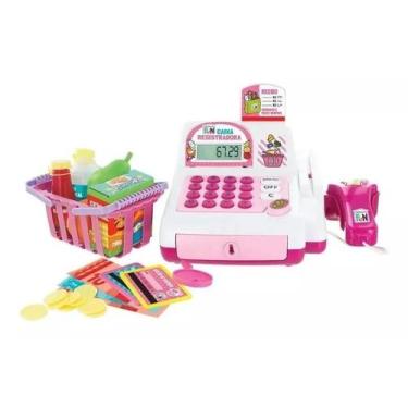 Imagem de Caixa Registradora Infantil Com Acessórios Luz E Som Cor: Rosa - Toys