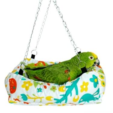 Imagem de Barn Eleven Cama ou ninho de pássaro para pendurar em tecido fofo para papagaio (médio)