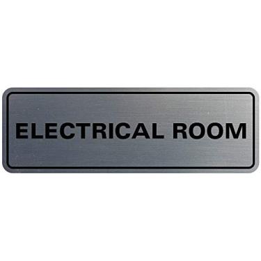 Imagem de Placa para porta de sala elétrica/parede – Plástico gravado a laser – Placa perfeita para casa, negócios ou escola