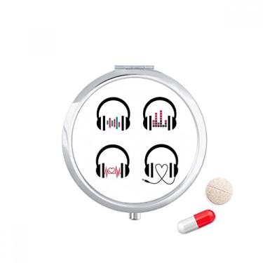 Imagem de Caixa de comprimidos colorida para fone de ouvido de música, caixa de armazenamento de remédios