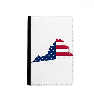 Imagem de Virginia USA Mapa Estrelas Listras Bandeira Formato Passaporte Notecase Burse Carteira Porta-cartão