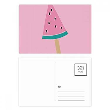 Imagem de Cartão postal Melancia rosa doce sorvete picolé conjunto de cartão postal aniversário correspondência cartão de agradecimento