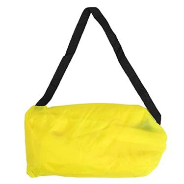 Imagem de Sofá espreguiçadeira inflável, cadeira espreguiçadeira flutuante amarela portátil dobrável para caminhada para parques para praia para acampamento