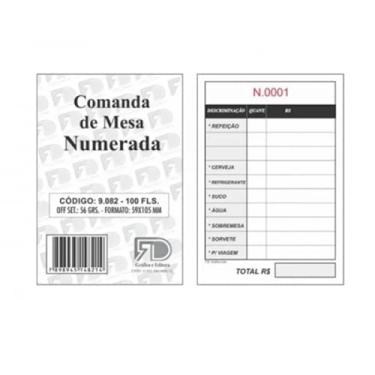 Imagem de Comanda De Mesa Numerada Para Restaurante – 5 Blocos C/ 100