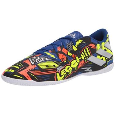 Imagem de adidas Tênis de futebol masculino Nemeziz Messi 19.4, Azul royal/prata/amarelo, 8.5