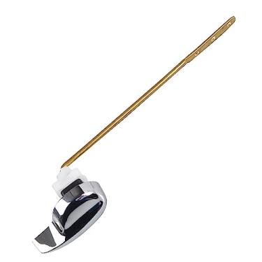 Imagem de Bothyi Reparo de substituição de alavanca de descarga de vaso sanitário, puxador de alavanca de vaso sanitário de metal durável, alça de vaso sanitário, para banheiro suprimentos domésticos acessórios de acessórios, frente reta 17x3cm