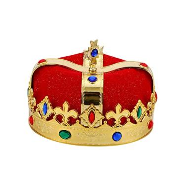 Imagem de Tachiuwa Crown Hat Fantasia Vestido Chapéu de Aniversário Chapéu do Chapéu de Desempenho Adereços de Desempenho Crianças, Vermelho