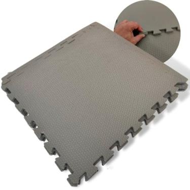 Imagem de Kit 8 Tapete EVA Infantil Tatame Bebe Criança Placa de 50x50cm 10mm Área de 2m² Diversas Cores Brinquedoteca Atividades (Cinza Chumbo)