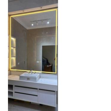 Imagem de Espelho Com Luz De Led 95 X 60 Led Branco Quente - Top Espelhos
