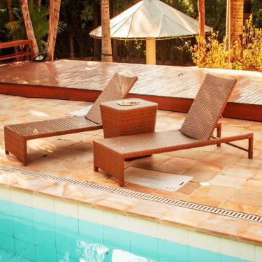 Imagem de Espreguiçadeira Grécia e Mesa Grécia em Alumínio para Piscina, Jardim