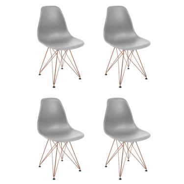 Imagem de Kit 4 Cadeiras Eames Design Eiffel Jantar Cinza Ferro Cobre