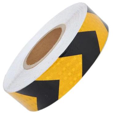 Imagem de Faixa Refletiva 25 Metros Seta Segurança Sinalizaçao Rua Via Publica Transito Caminhao Estrada Obra Evita Acidente