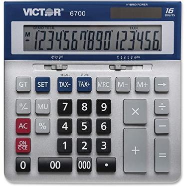 Imagem de Victor Calculadora de mesa de 16 dígitos, prata, azul