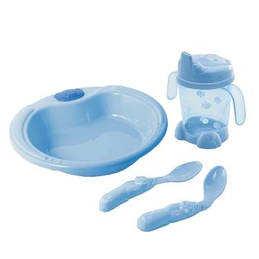 Imagem de Kit Alimentação Adoleta Baby com 4 Peças Azul