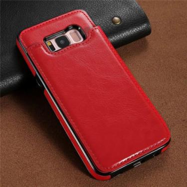 Imagem de Capa de telefone de couro flip para Samsung S23 S22 Ultra S21 S20 FE S10 S9 S8 Plus S7 Capa de cartão carteira para Galaxy Note 20, vermelha, para Samsung S20 FE 4G 5G