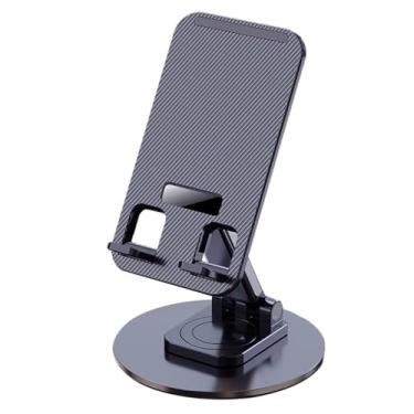 Imagem de HETECH Suporte dobrável para celular com rotação de 360°, altura ajustável, suporte de telefone para mesa, suporte de celular portátil dobrável compatível com iPhone Samsung Sony etc. - Preto