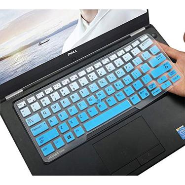 Imagem de Capa de silicone para teclado Dell Latitude para Dell Latitude E7450 E7470 E5470 E7480 5480 5490 5491 7490, Dell 3340 E3340 Protetor de teclado para laptop, azul gradual (com apontamento)
