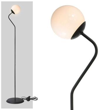 Imagem de Luminária De Coluna Abajur Piso Chão Globo - Koma - Preto