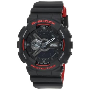 Imagem de Casio Relógio esportivo masculino G-Shock GA110HR-1A borracha preta quartzo