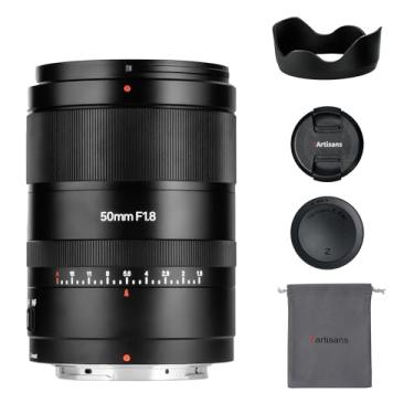 Imagem de 7artisans Lente de quadro completo AutoFocus 50 mm F1.8, abertura grande F1.8, suporta abertura automática/manual e reconhecimento de rosto/olho, compatível com Nikon Z5 Z6 Z7 Z6II Z7II Z9, etc. Preto