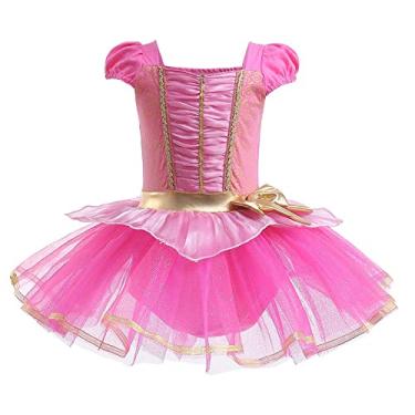 Imagem de REXREII Vestido de tutu de princesa bailarina para meninas, Rapunzel Sofia, Branca de Neve Frozen Elsa, fantasia de Halloween, # Bela Adormecida, 2-3T