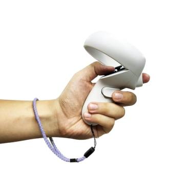 Imagem de MuagoChic Replacement Reflective Wrist Straps for Oculus Quest 2 Controller, Comfortable Adjustable Hand Strap, Easy Attach White Resin Stopper, Roxo
