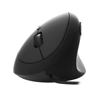 Imagem de Sokelinn-six Mouse vertical com fio, mouse ergonômico para jogos para mão direita 800 1200 1600 DPI ajustável USB pulso óptico mouse saudável para laptop, PC, computador (preto)