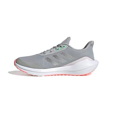 Imagem de adidas Tênis de corrida infantil unissex EQ21, Cinza/cinza/vermelho ácido, 17