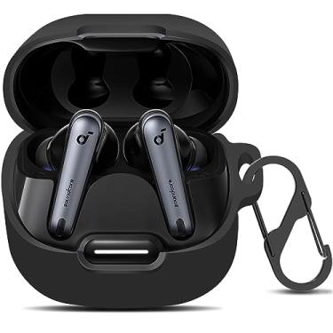 Imagem de LDSXAY Compatível com Anker Soundcore Liberty 4 NC, capa protetora de silicone macio à prova de choque para fones de ouvido sem fio Soundcore Liberty 4 NC (preto)