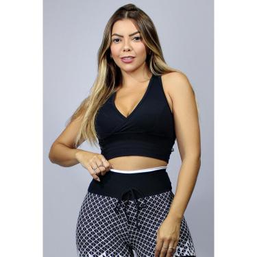 Imagem de Top Cropped Fitness Preto-Feminino