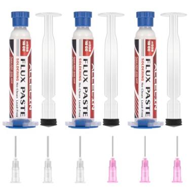 Imagem de ALLECIN Fluxo de solda No Clean 558 10CC 10 mL sem chumbo Fluxos de solda de resina menos fumaça Seringa de pasta para eletrônicos 10 mililitros com ferramenta de distribuição de agulha (pacote com 3