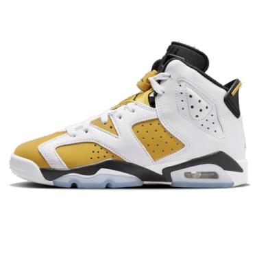Imagem de NIKE Tênis infantil Air Jordan 6 retrô amarelo ocre (384665-170, branco/preto/amarelo ocre) tamanho 5, branco/preto/amarelo ocre, 18