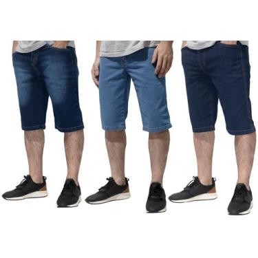 Imagem de Kit 3 Bermudas Masculinas Jeans Com Lycra - Almix