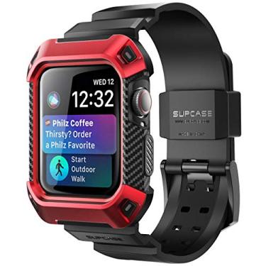 Imagem de SUPCASE Capa [Unicorn Beetle Pro] para Apple Watch 4 / Apple Watch 5 [44mm], capa protetora robusta com alças para Apple Watch Series 4 2018 / Series 5 2019 Edition (Vermelho)