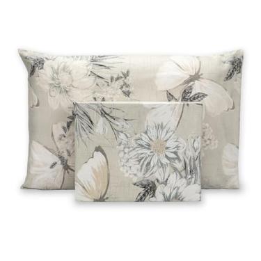 Imagem de Jogo De Cama Lençol Solteiro Kit 2 Peças C/Elástico 180 Fios Percal Estampado (Garden)