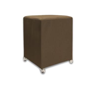 Imagem de Puff Quadrado Banqueta Com Rodinhas Rodizio Decoração Eventos Conforto (Marrom Suede)