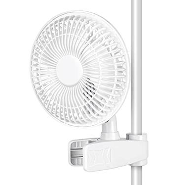 Imagem de HealSmart Ventoinha com clipe de mastro, ventilador de macaco, ângulos de 90° ajustáveis manualmente, 15W, controle de 2 velocidades, comprimento do cabo de 134,6 cm, branco (GLFANXCLIP6)